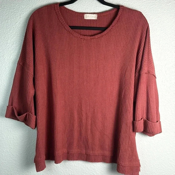 Altar’d State Cute and Comfy 3/4 Sleeve Top - Picture 7 of 7